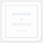 Elegant Formal Powder Blue Wedding Vierkante Sticker (Voorkant)