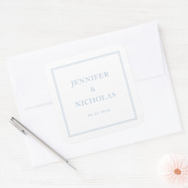 Elegant Formal Powder Blue Wedding Vierkante Sticker