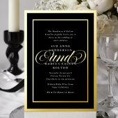 Elegant Formal Premium Gold Lijst Bruiloft Folie Uitnodiging