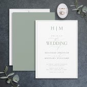 Elegant Formal Sage Green Calligraphy Wedding Kaart