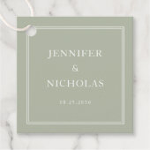 Elegant Formal Sage Green Wedding Bedankjes Labels (Voorkant)