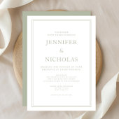 Elegant Formal Sage Green Wedding Kaart