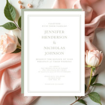 Elegant Formal Sage Green Wedding