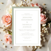 Elegant Formal Sage Green Wedding Kaart