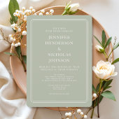Elegant Formal Sage Green Wedding Kaart