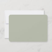 Elegant Formal Sage Green Wedding RSVP Kaartje (Achterkant)