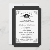 Elegant Formal Silver College Graduation Party Kaart (Voorkant)