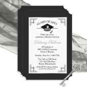 Elegant Formal Silver College Graduation Party Kaart