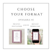 Elegant Formal Stripes Burgundy Wedding Kaart