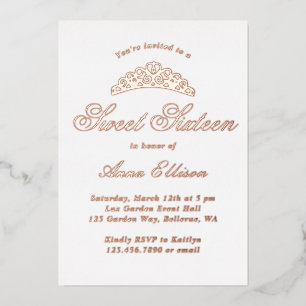 Elegant Formal Sweet 16 Folie Uitnodiging