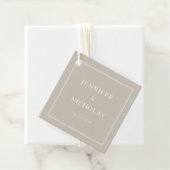 Elegant Formal Taupe Wedding Bedankjes Labels (In situ)