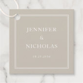 Elegant Formal Taupe Wedding Bedankjes Labels (Voorkant)