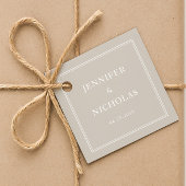 Elegant Formal Taupe Wedding Bedankjes Labels