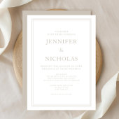 Elegant Formal Taupe Wedding Kaart