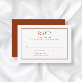 Elegant Formal Terracotta Wedding RSVP Kaartje