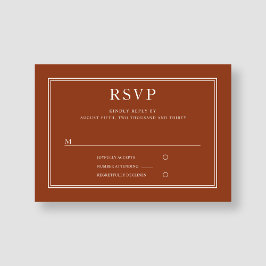 Elegant Formal Terracotta Wedding RSVP Kaartje