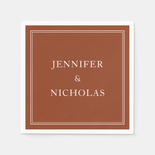 Elegant Formal Terracotta Wedding Servet (Voorkant)