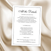Elegant formal traditional classic wedding details informatiekaartje
