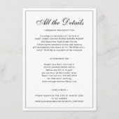 Elegant formal traditional classic wedding details informatiekaartje (Voorkant)