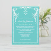 Elegant formal trouwuitnodiging blauw kaart (Staand voorkant)