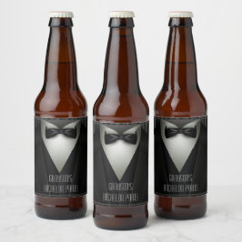 Elegant Formal Tuxedo Bachelor Party Bier Etiket