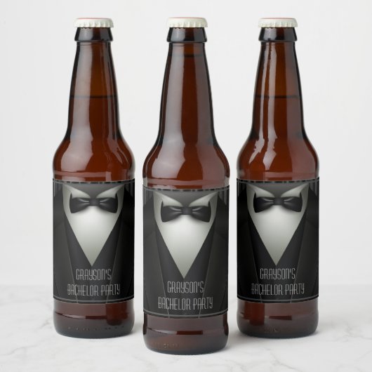 Elegant Formal Tuxedo Bachelor Party Bier Etiket (Flessen)