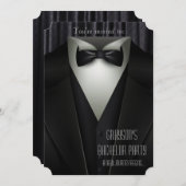 Elegant Formal Tuxedo Bachelor Party Invitation Kaart (Voorkant / Achterkant)