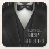 Elegant Formal Tuxedo Bachelor Party Kartonnen Onderzetters (Voorkant)