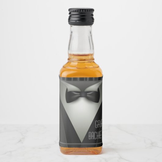 Elegant Formal Tuxedo Bachelor Party Likeurfles Etiket (Voorkant)