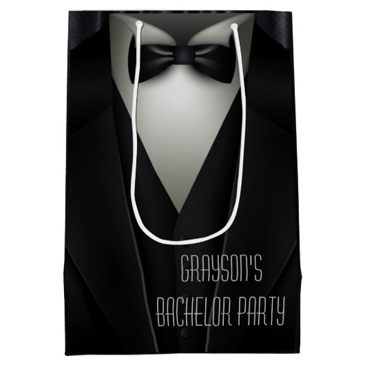 Elegant Formal Tuxedo Bachelor Party Medium Cadeauzakje (Achterkant)