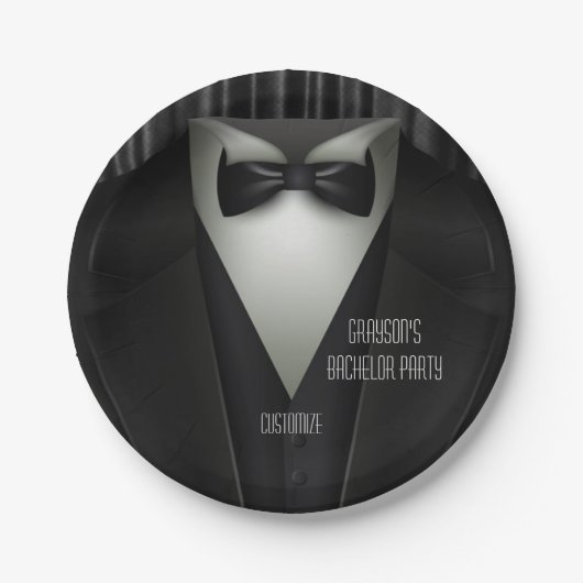 Elegant Formal Tuxedo Bachelor Party Papieren Bordje (Voorkant)