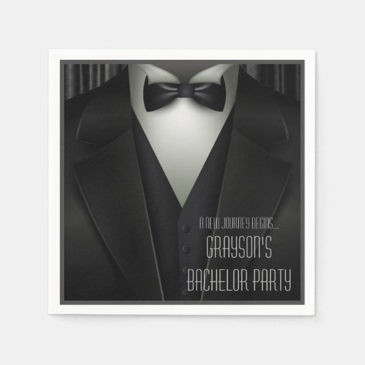Elegant Formal Tuxedo Bachelor Party Servet (Voorkant)