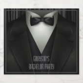 Elegant Formal Tuxedo Bachelor Party Sparkling Wijnetiket (Enkel label)