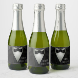 Elegant Formal Tuxedo Bachelor Party Sparkling Wijnetiket