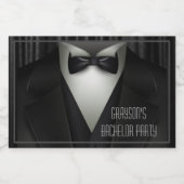 Elegant Formal Tuxedo Bachelor Party Sparkling Wijnetiket (Enkel label)