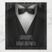 Elegant Formal Tuxedo Bachelor Party Wijn Etiket (Enkel label)