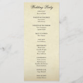 Elegant Formal Vintage Wedding Programmakaart (Achterkant)