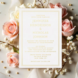 Elegant Formal Wedding Gold Foil Uitnodiging