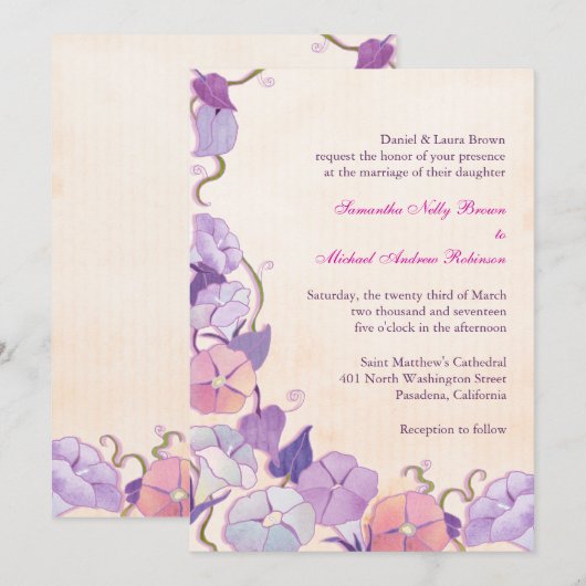 Elegant Formal Wedding Invites Kaart (Voorkant / Achterkant)