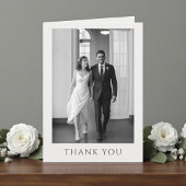 Elegant Formal Wedding Photo Monogram Thank You Bedankkaart
