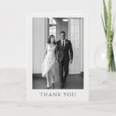 Elegant Formal Wedding Photo Monogram Thank You Bedankkaart (Voorkant)