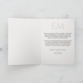 Elegant Formal Wedding Photo Monogram Thank You Bedankkaart (Binnen)