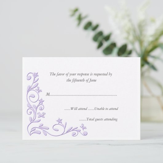 Elegant Formal Wedding Response Card RSVP Kaartje (Staand voorkant)