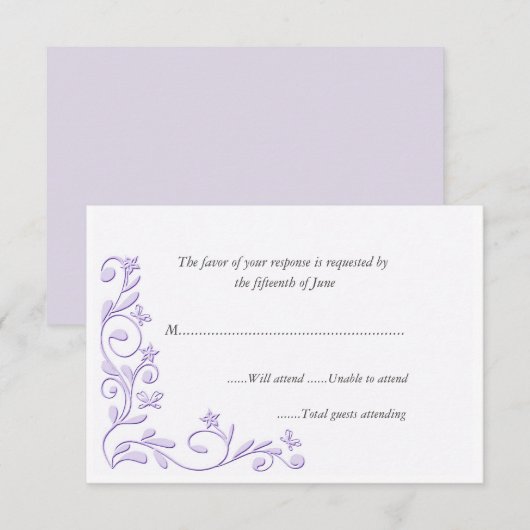 Elegant Formal Wedding Response Card RSVP Kaartje (Voorkant / Achterkant)