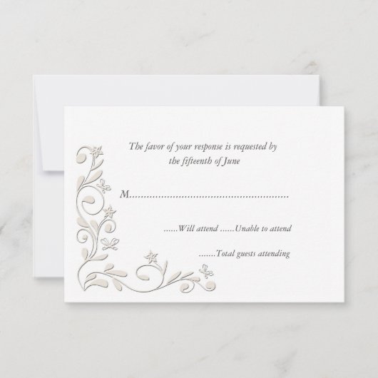 Elegant Formal Wedding Response Card RSVP Kaartje (Voorkant)