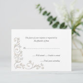 Elegant Formal Wedding Response Card RSVP Kaartje (Staand voorkant)