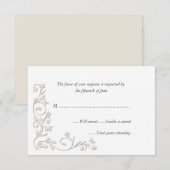 Elegant Formal Wedding Response Card RSVP Kaartje (Voorkant / Achterkant)