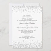 Elegant Formal White Silver Glitter Wedding Kaart (Voorkant)