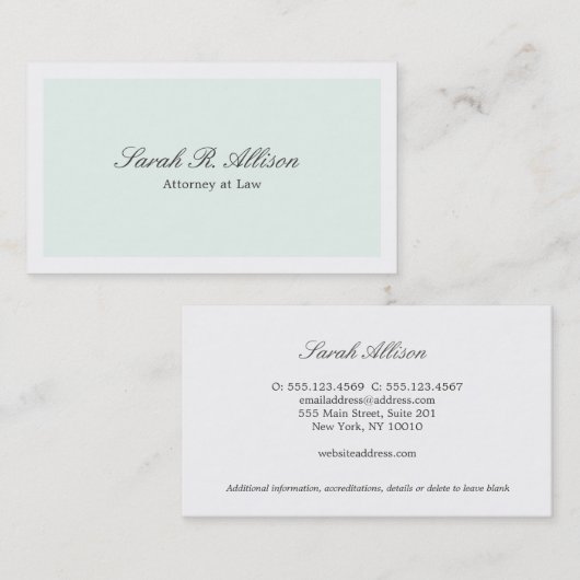 Elegant formeel blauw Visitekaartje (Voorkant / Achterkant)