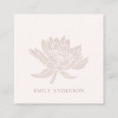 ELEGANT FORMEEL BLUSH PINK ROSE GOLD LOTUS FLORAL VIERKANTE VISITEKAARTJE (Voorkant)